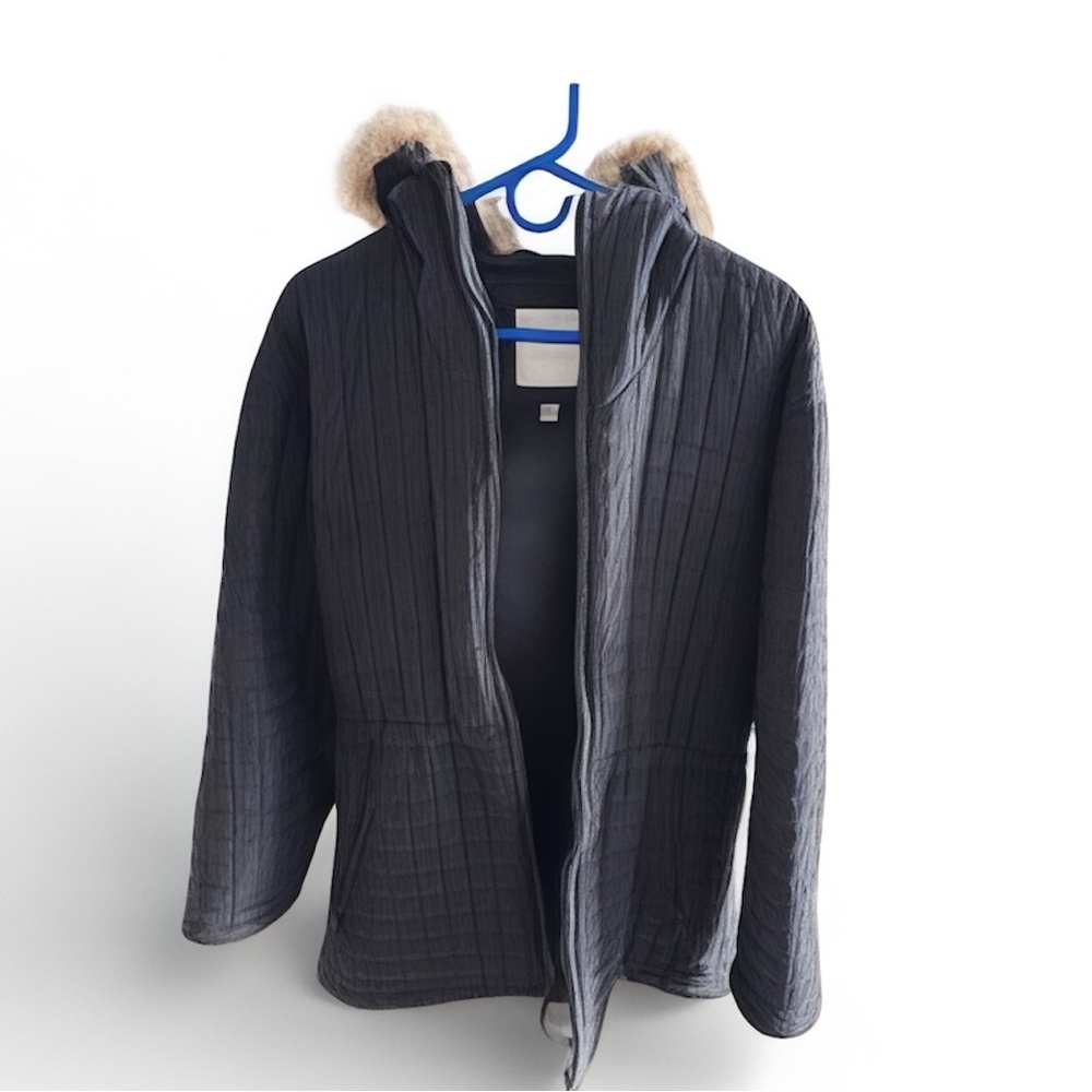 Andrew Marc Black Quilted Jacket from Saks. Fur trim! - Picture 2 of 9